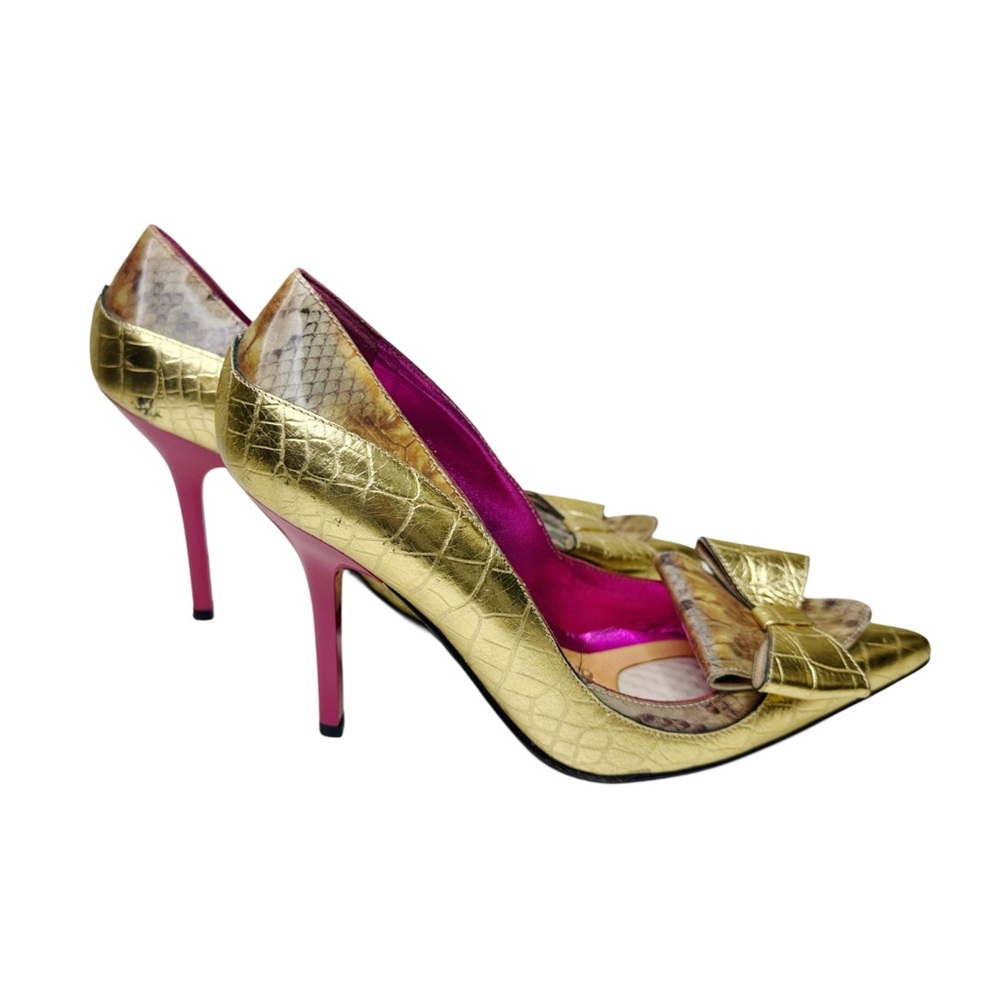Ungaro Fuchsia Gold Pumps